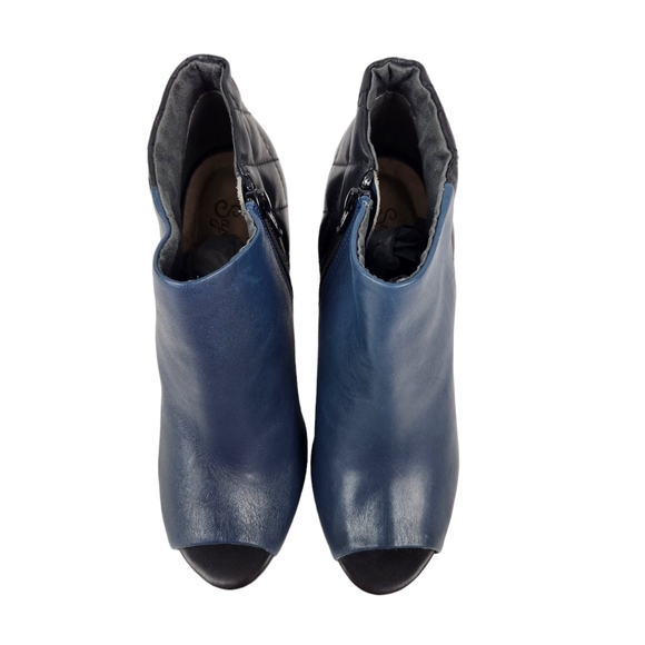 Seychelles Amusing Leather Peep Toe Diamond Quilted Ankle Boots Womens Size 7 - Picture 8 of 12